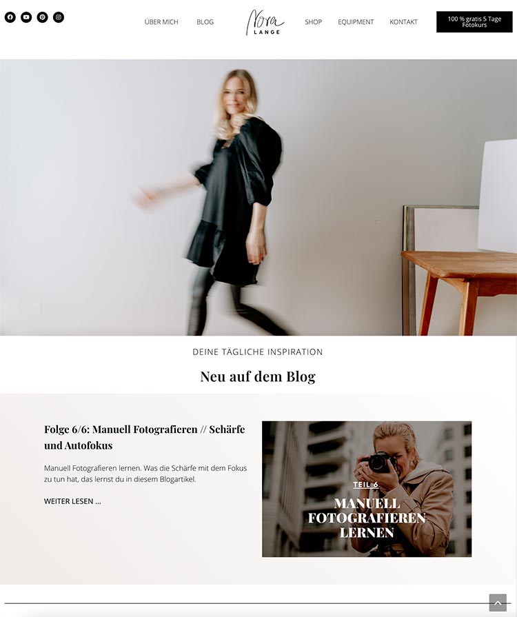 Website-Stil - Beispiel Nora Lange
