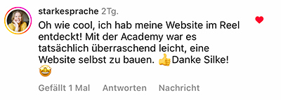 Feedback zur Website Academy