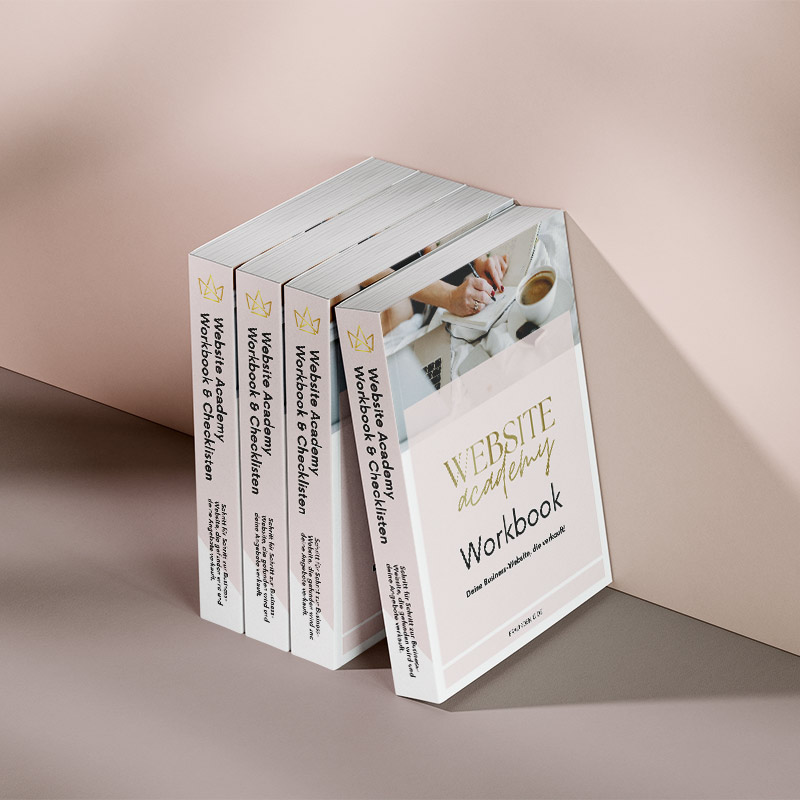 Workbook der Website Academy mit umfassenden Anleitungen zu WordPress, Webdesign, SEO, Newsletter
