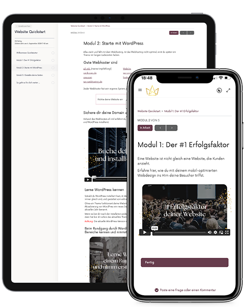 Website Quickstart Onlinekurs