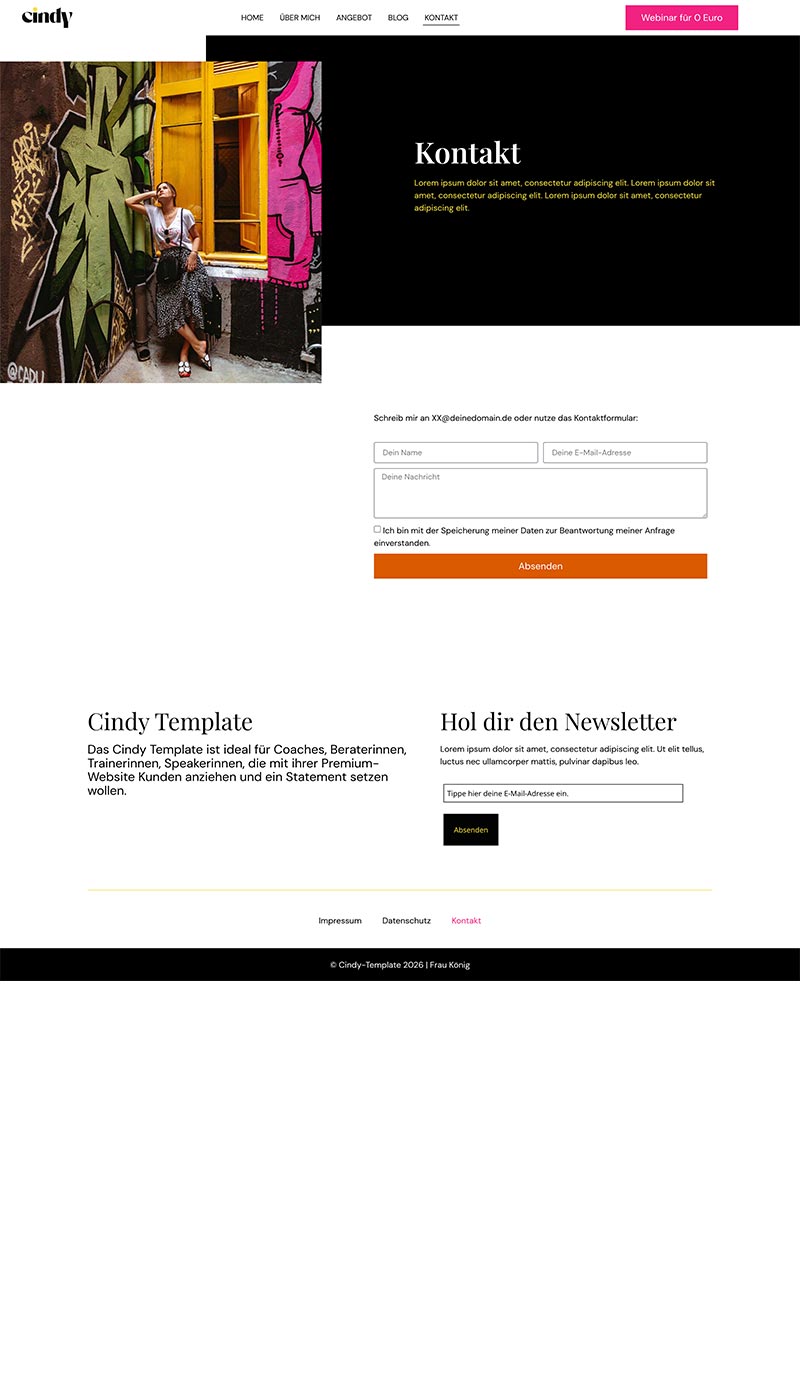 Template Vorschau Kontaktseite